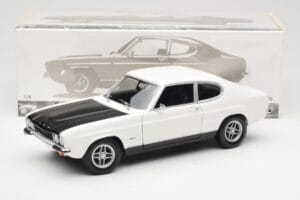 Ford Capri Mk1 RS 2600 Hvid Sort Minichamps 1:18 150089078 Metal — billede 8 af 8