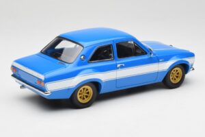 Ford Escort Mk1 RS 1600 Blå Hvid Striber Minichamps 1:18 100688102 Metal — billede 3 af 8