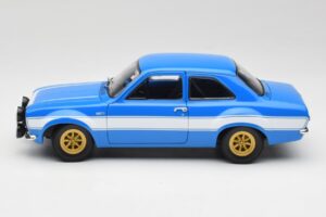 Ford Escort Mk1 RS 1600 Blå Hvid Striber Minichamps 1:18 100688102 Metal — billede 4 af 8