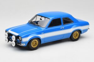 Ford Escort Mk1 RS 1600 Blå Hvid Striber Minichamps 1:18 100688102 Metal
