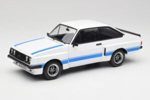 Ford Escort Mk2 RS 2000 X-Pack Diamond Hvid & Blå Stripe MCG 1:18 MCG18350 Metal