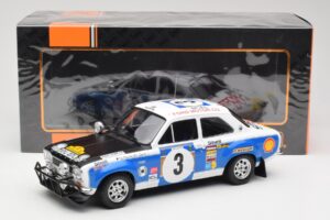 Ford Escort RS 1600 Mk1 #3 V. Preston Jr. / B. Smith Safari Rally 1973 IXO 1:18 18RMC075B Metal — billede 6 af 6