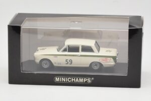 Ford Lotus Cortina Mk1 #59 J. Clark / R. Parsons Sebring 12 Hours 1964 Minichamps 1:43 400648259 Metal — billede 4 af 4