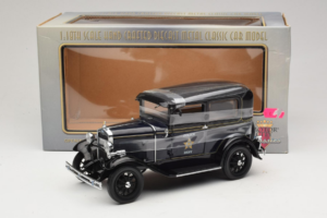 Ford Model A Tudor Police Car Motor City 1:18 43008 Metal — billede 6 af 6