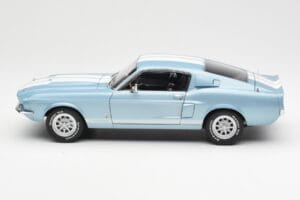 Ford Mustang Shelby GT500 Lyseblå Metallic Med Hvide Striber AUTOart 1:18 72907 Metal — billede 4 af 8