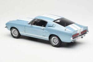 Ford Mustang Shelby GT500 Lyseblå Metallic Med Hvide Striber AUTOart 1:18 72907 Metal — billede 7 af 8