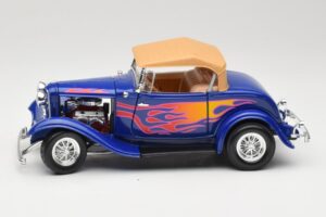 Ford Roadster Street Rod Blå with Fire Road Signature 1:18 92249 Metal — billede 4 af 8