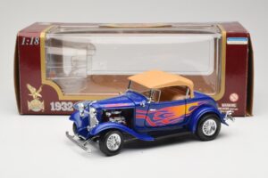 Ford Roadster Street Rod Blå with Fire Road Signature 1:18 92249 Metal — billede 8 af 8