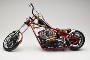 Harley-Davidson West Coast Choppers Diablo Soft Tail Guld Rød Minichamps 1:5 JJ04-05-03 Metal — billede 3 af 6