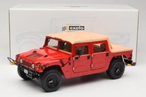 Hummer H1 Soft Top Rød Exoto 1:18 01805 Metal — billede 8 af 8