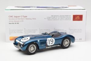 Jaguar C-Type #19 J. Stewart Ecurie Ecosse Goodwood Members Meeting 1954 CMC 1:18 M-192 Metal — billede 6 af 6