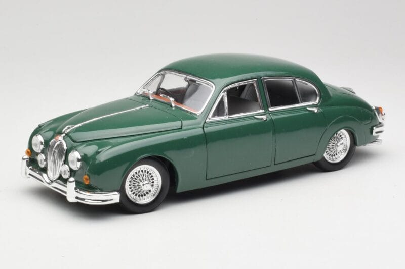 Jaguar Mark II British Racing Grøn & Blå Interiør Maisto 1:18 59001 Metal