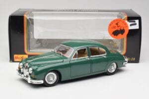 Jaguar Mk II British Racing Grøn Maisto 1:18 50287 Metal — billede 8 af 8