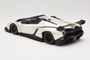 Lamborghini Veneno Roadster Hvid Med Rød Linje Kyosho 1:18 C09502W Metal — billede 5 af 6
