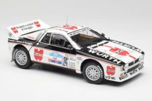 Lancia 037 #1 G. Cunico / E. Bartolich Targa Florio Winner 1983 Kyosho 1:18 08302H Metal — billede 6 af 8