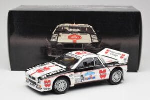 Lancia 037 #1 G. Cunico / E. Bartolich Targa Florio Winner 1983 Kyosho 1:18 08302H Metal — billede 8 af 8