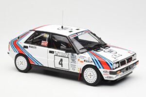 Lancia Delta HF 4WD #4 M. Alen / I. Kivimaki Martini Rally 1000 Lakes 1987 Kyosho 1:18 08960B Metal — billede 6 af 8
