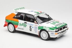 Lancia Delta HF Integrale Evo II Totip #5 A. Aghini / S. Farnocchia Rally Monte Carlo 1993 Kyosho 1:18 08348F Metal — billede 6 af 8