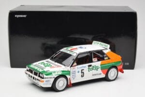 Lancia Delta HF Integrale Evo II Totip #5 A. Aghini / S. Farnocchia Rally Monte Carlo 1993 Kyosho 1:18 08348F Metal — billede 8 af 8