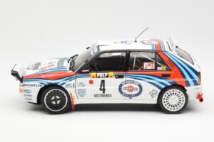 Lancia Delta HF Integrale Evo Martini #4 D. Auriol / B. Occelli Winner Rally Monte Carlo 1992 Kyosho 1:18 08348A Metal — billede 4 af 8