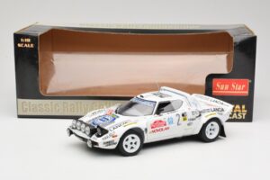 Lancia Stratos HF #2 Jolly Club A. Fassina / M. Mannini Rally Sanremo 1979 Sun Star 1:18 4510 Metal — billede 6 af 6