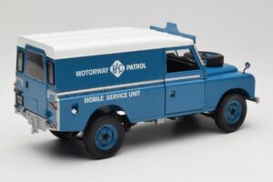 Land Rover Series III 109 Soft Top Motorway Patrol Blå Eagles Race 1:18 4403 Metal — billede 3 af 8