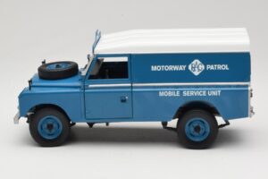 Land Rover Series III 109 Soft Top Motorway Patrol Blå Eagles Race 1:18 4403 Metal — billede 4 af 8