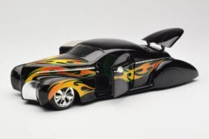 Lincoln Zephyr Scrape Custom Sort med Flammer Hot Wheels 1:18 57319 Metal — billede 2 af 8