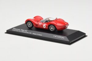 Maserati Tipo 61 #6 R. Penske SCCA National Race Meadowdale 1961 Minichamps 1:43 400611206 Metal — billede 3 af 4