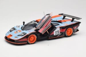 McLaren F1 GTR #39 Gulf R. Bellm / A. Gilbert / M. Sekiya 24 Hours of Le Mans 1997 UT Models 1:18 39725 Metal — billede 2 af 8