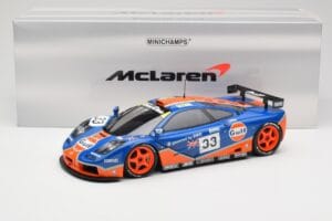 McLaren F1 GTR Gulf Racing #33 S. Bellm / A. Weaver / J. Lehto 24 Hours of Le Mans 1996 Minichamps 1:18 530133633 Metal — billede 8 af 8