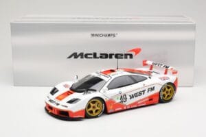 McLaren F1 GTR West Competition #49 J. Nielsen / J. Mass / T. Bscher 24 Hours of Le Mans 1995 Minichamps 1:18 530133549 Metal — billede 8 af 8