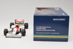 McLaren MP4/8 Ford #8 A. Senna Winner Australian GP 1993 Minichamps 1:18 540933838 Metal — billede 7 af 7