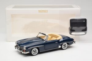 Mercedes 190 SL W121 Middle Blue Norev 1:18 183403 Metal — billede 8 af 8