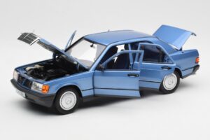 Mercedes 190E W201 Diamond Blå Forhandlerudgave Norev 1:18 B66040661 Metal — billede 2 af 8