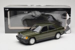 Mercedes 190E W201 Grøn Metallic Minichamps 1:18 155037001 Metal — billede 6 af 6