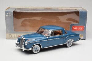 Mercedes 220 SE W128 Blå Sun Star 1:18 3561 Metal — billede 8 af 8
