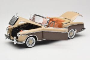 Mercedes 220 SE W128 Cabriolet Bronze Rød Sun Star 1:18 3572 Metal — billede 2 af 8