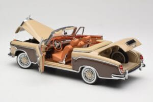 Mercedes 220 SE W128 Cabriolet Bronze Rød Sun Star 1:18 3572 Metal — billede 5 af 8