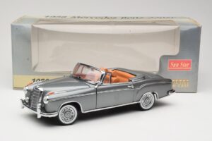 Mercedes 220 SE W128 Cabriolet Grey Metallic Sun Star 1:18 3352-M1 Metal — billede 8 af 8