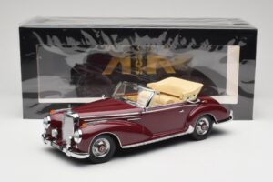 Mercedes 300 SC W188 Cabriolet Mørkrød KK-Scale 1:18 KKDC180942 Metal — billede 6 af 6