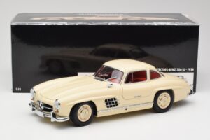Mercedes 300 SL W198 Creme Med Rødt Interiør Minichamps 1:18 180039002 Metal — billede 8 af 8