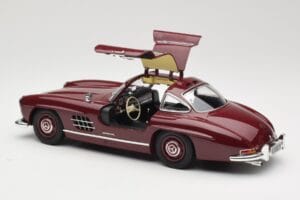 Mercedes 300 SL W198 Gullwing Mørkerød Minichamps 1:18 110037218 Metal — billede 5 af 8