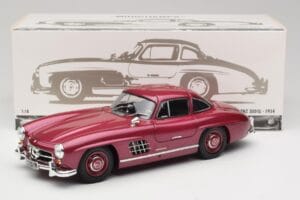 Mercedes 300 SL W198 Ildrød Minichamps 1:18 180039008 Metal — billede 8 af 8