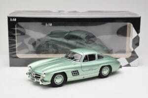 Mercedes 300 SL W198 Gullwing Light Green Metallic Minichamps 1:18 110037221 Metal — billede 8 af 8