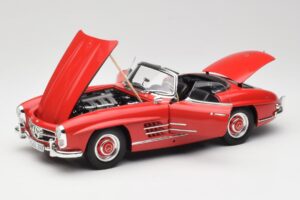 Mercedes 300 SL W198 Roadster Rød Med Hardtop Minichamps 1:18 180039041 Metal — billede 2 af 8