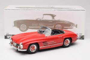 Mercedes 300 SL W198 Roadster Rød Med Hardtop Minichamps 1:18 180039041 Metal — billede 8 af 8