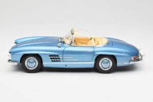 Mercedes 300 SL W198 Roadster Hardtop Light Blue Metallic Minichamps 1:18 180039042 Metal — billede 5 af 9