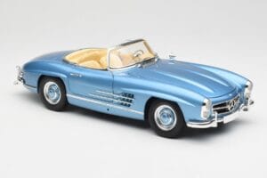 Mercedes 300 SL W198 Roadster Hardtop Light Blue Metallic Minichamps 1:18 180039042 Metal — billede 7 af 9