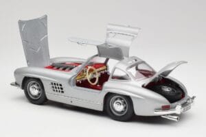 Mercedes 300 SL W198 Gullwing Silver Grå Bburago 1:18 3513 Metal — billede 4 af 8